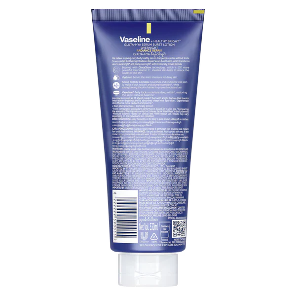 Vaseline® Gluta-Hya Serum Lotion Overnight Radiance Repair